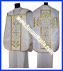 Embroidered Roman Vestments from Europe in White Church Fabric